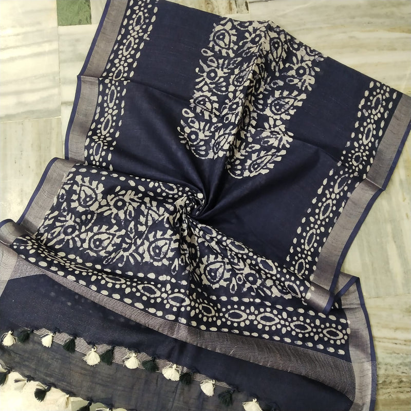 Bhagalpuri semi linen dupatta