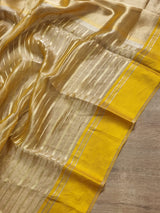 Pure Tissue Silk Stripes Saree With Katan silk Border.