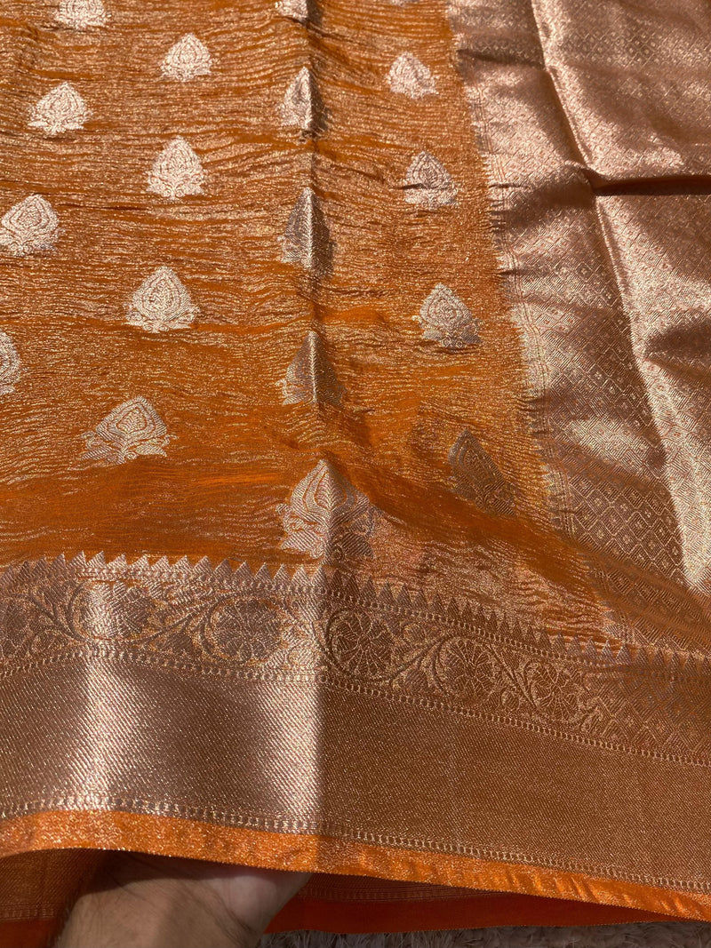 Banarasi Soft Katan Crush Tissue Silk Saree