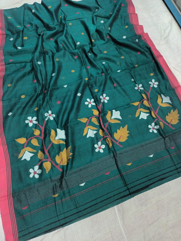 Pure Cotton 100 Count jamdani Saree Without Blouse . ( Length- 6.3 meter )