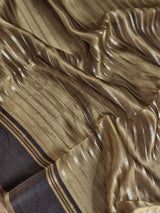 Pure Tissue Silk Stripes Saree With Katan silk Border.