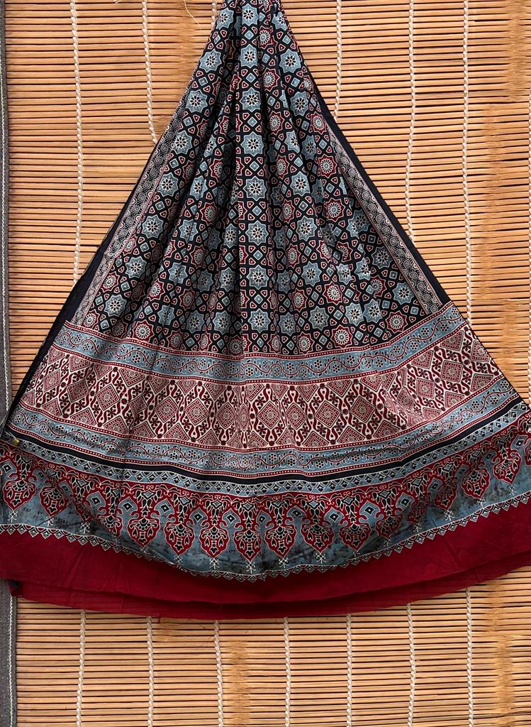 Pure cotton Azrak Print Dupatta.