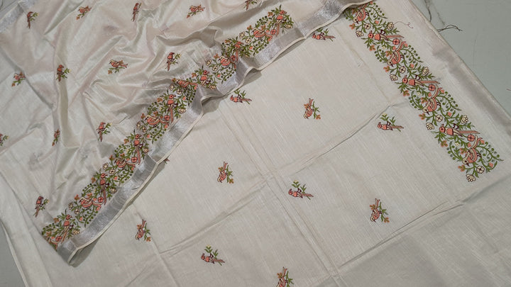 Premium Quality Bhagalpuri Slub Linen 3 Pc Unstitched Suit