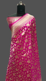 Pure Banarasi Handloom Katan Silk Zari Saree With Blouse.