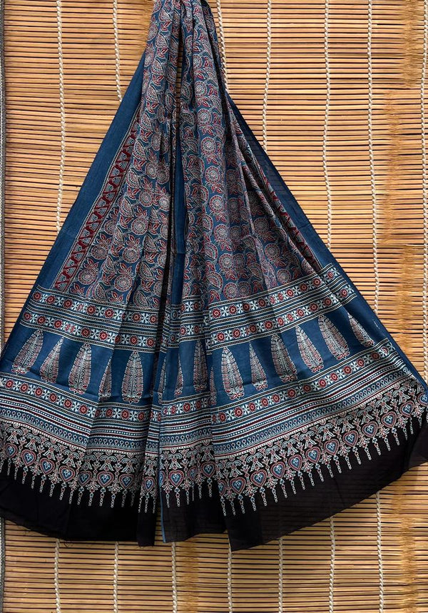 Pure cotton Azrak Print Dupatta.