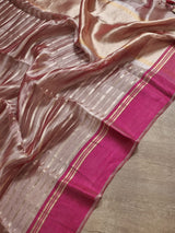 Pure Tissue Silk Stripes Saree With Katan silk Border.