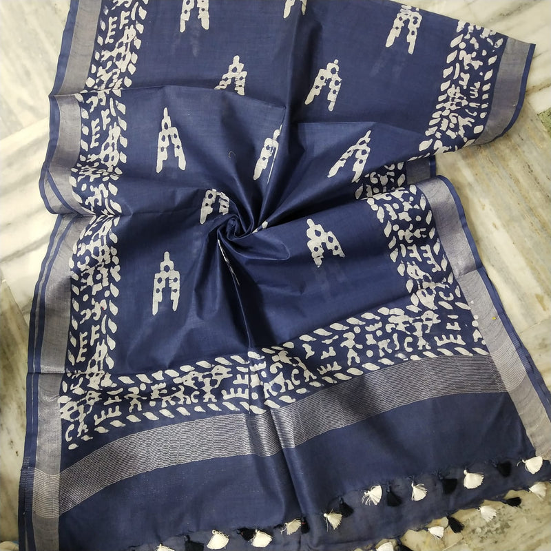 Bhagalpuri semi linen dupatta