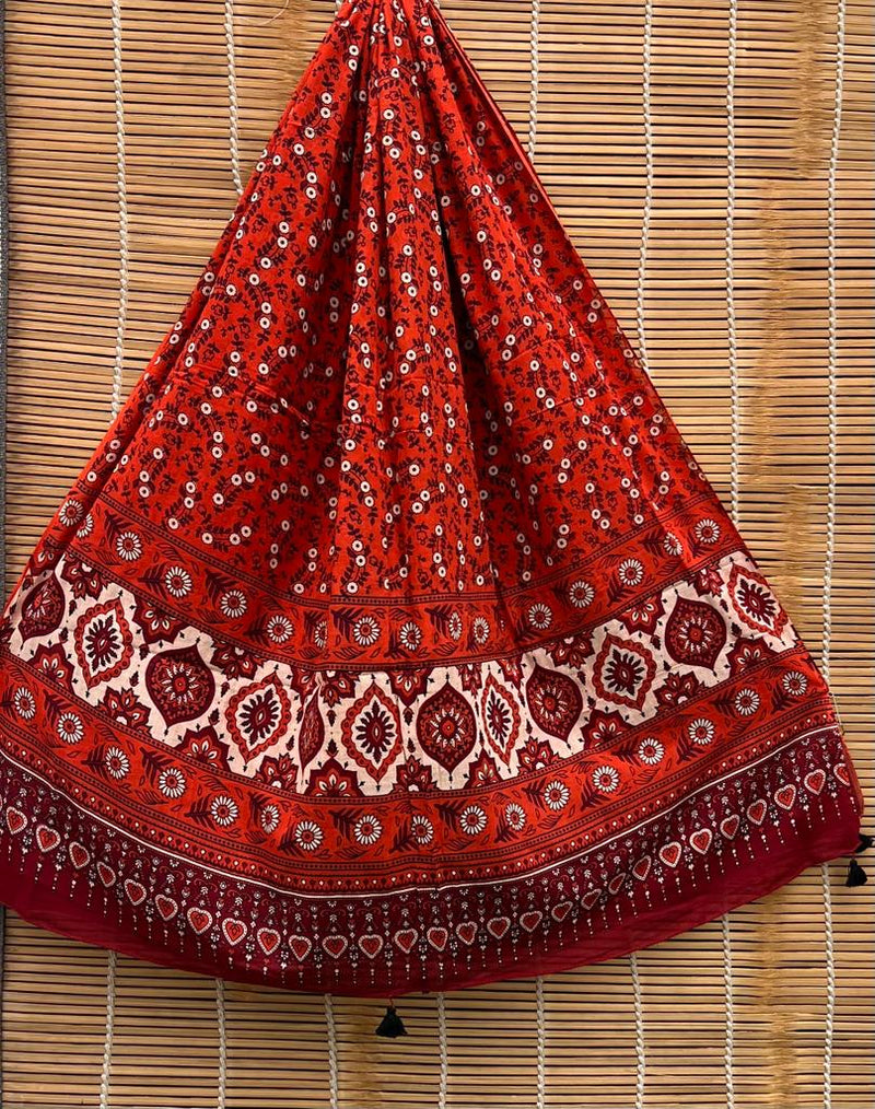 Pure cotton Azrak Print Dupatta.