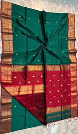 Handloom Maheshwari Silk Saree With Blouse.