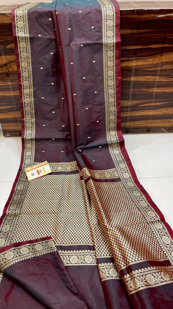 Pure Kanjivaram Silk Hand weaved saree With Blouse. ( length- 6.5 meter )