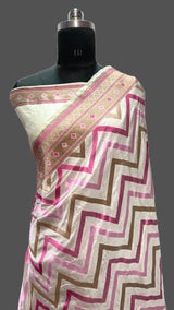 Pure Banarasi Handloom Katan Silk Zari Saree With Blouse.