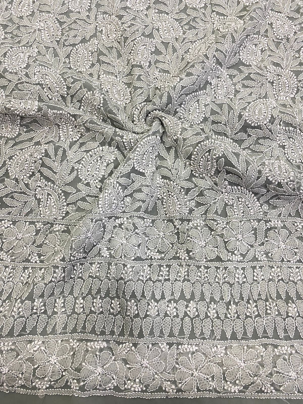 Pure Georgette Chikankari Hand Work Unstitched Suit.