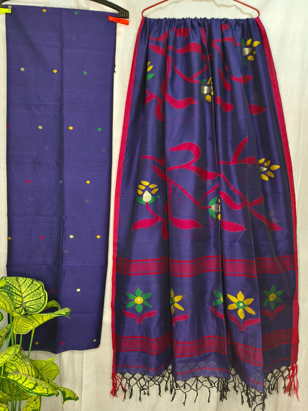 Pure Cotton Silk Jamdani 2pc Unstitched Suit .