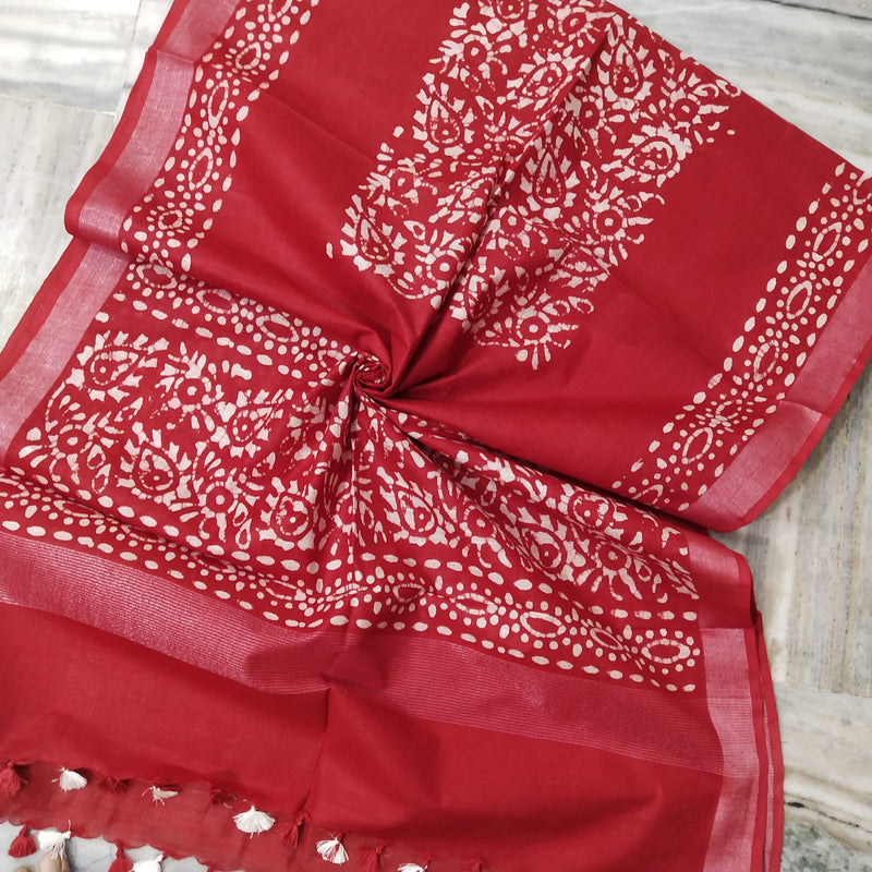 Bhagalpuri semi linen dupatta