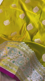 Pure Banarasi Mashru Silk Saree With Zari work