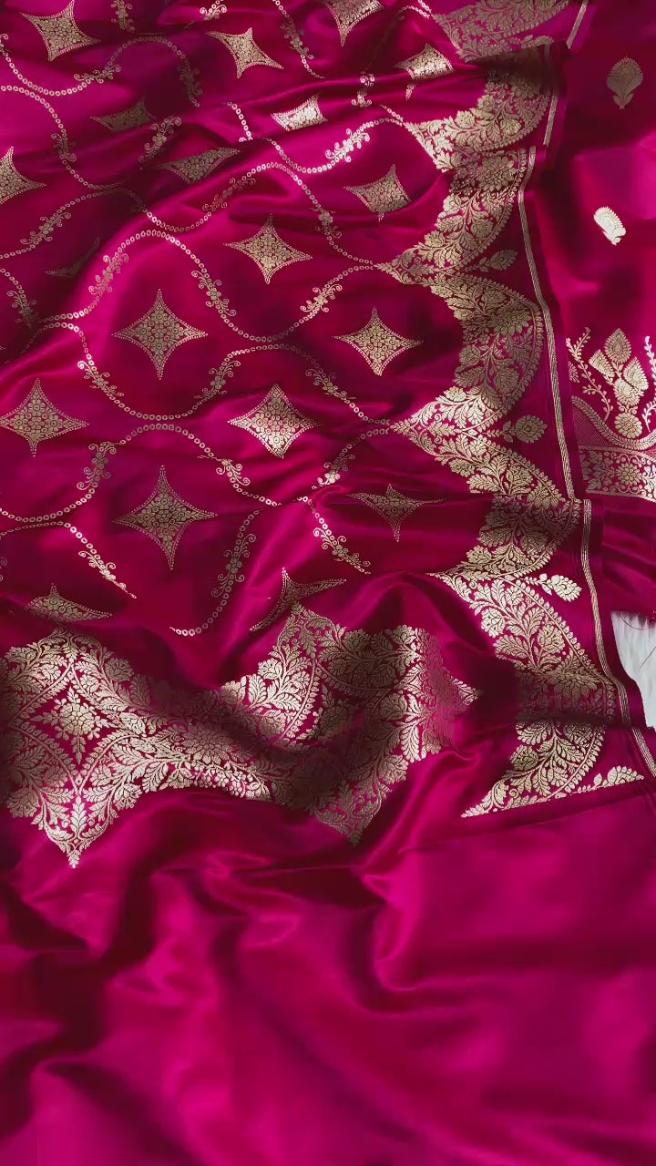 Pure Handloom Banarasi Mashru Silk Unstitched Suit