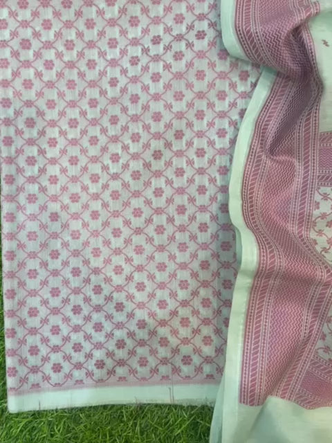 Pure Banarasi Cotton Chanderi Resham Weaved Unstitched Suit | NEW UPDATE|