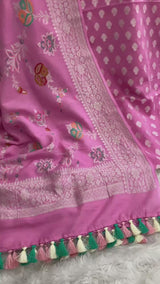 Pure Khaddi Gerogette Weaved Unstitched Suit With Pure Munga Silk Tilfi Zari Weaved Dupatta.