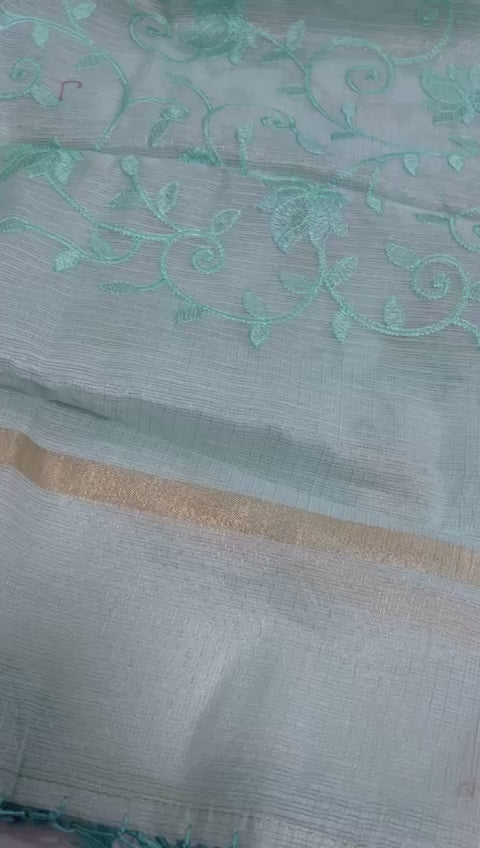 Pure Banarasi Chanderi Silk Zari Work Unstitched Suit With  Silk Chikaznkari Work Dupatta.