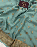 Handloom Banarasi Semi khaddi Georgette Silk Saree