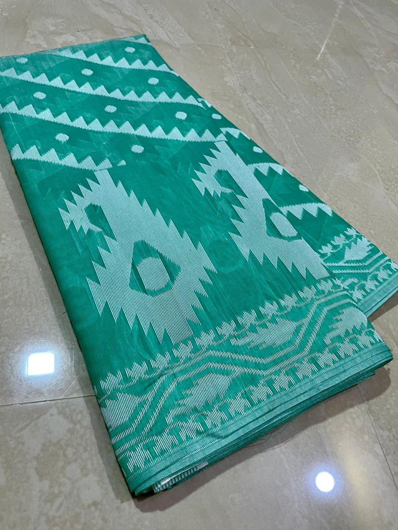 Pure Banarasi Cotton Silk Saree With Blouse  ( length- 6.3 meter )