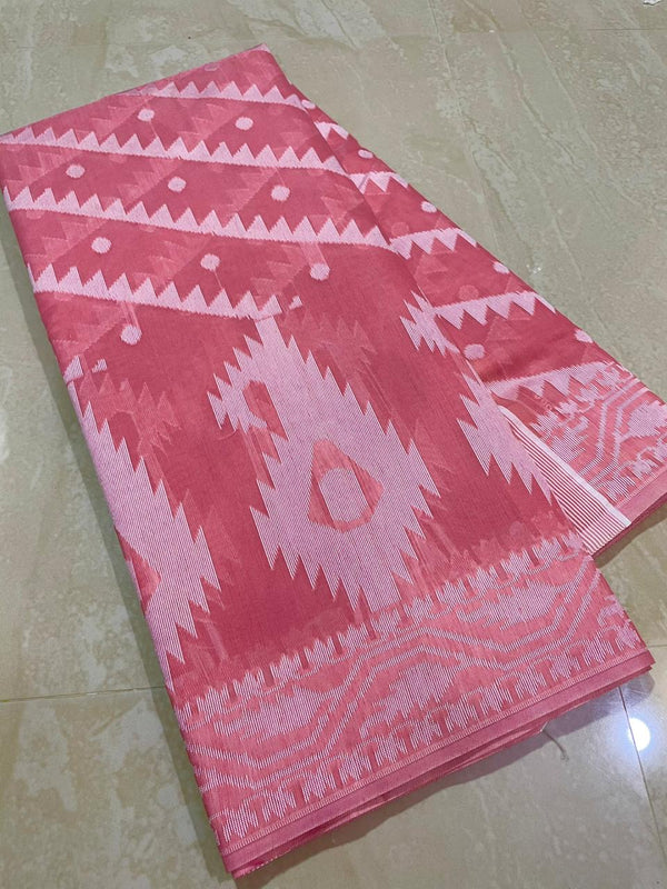 Pure Banarasi Cotton Silk Saree With Blouse  ( length- 6.3 meter )