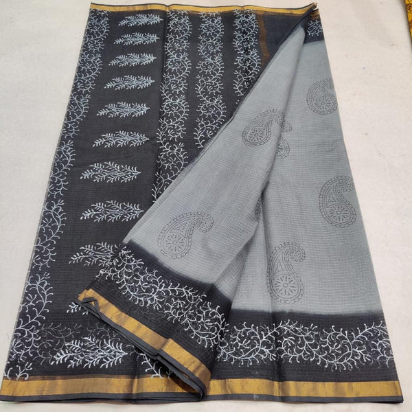 Pure Cotton Kota Doriya Embroidery work Saree With Blouse