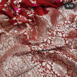 Pure Banarasi Handloom Khaddi Georgette Silk Saree With Beautiful Zari Work