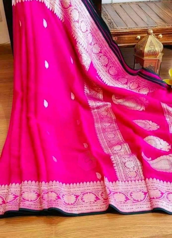 Pure Khaddi Chiffon Saree (6.2 meter)