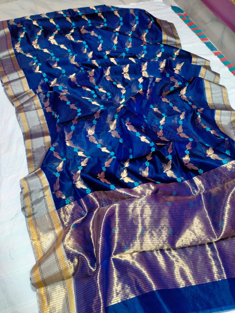 Pure Chanderi Handloom Silk by Silk Saree