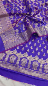 Pure Banarasi Silk Unstitched Suit With Jaal Dupatta