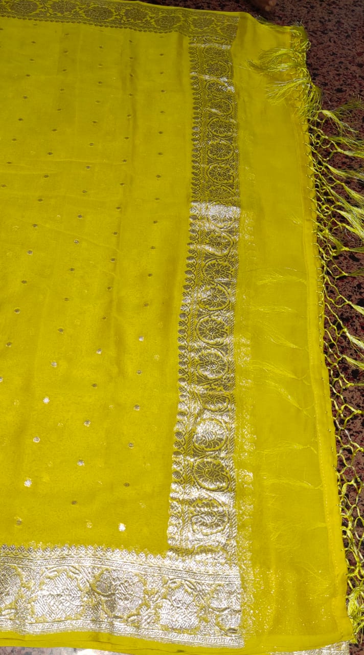 Pure Banarasi Khaddi Chiffon Dupatta