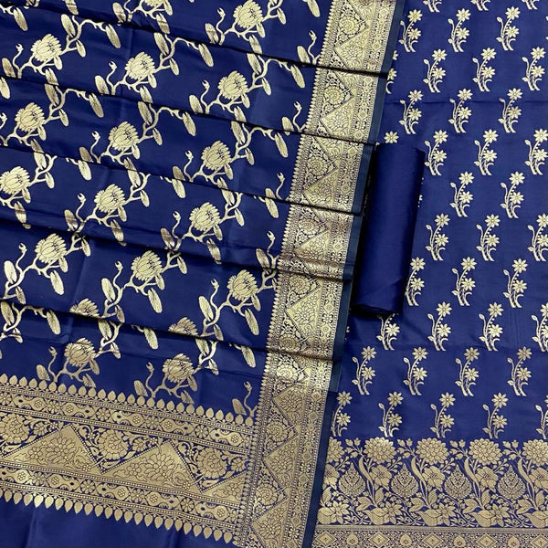 Pure Banarasi Silk Boota Weaved Unstitched Suit With Silk Border Jaal Dupatta