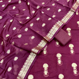 Pure Banarasi Chanderi Resham Mesriced suit with Dupatta.