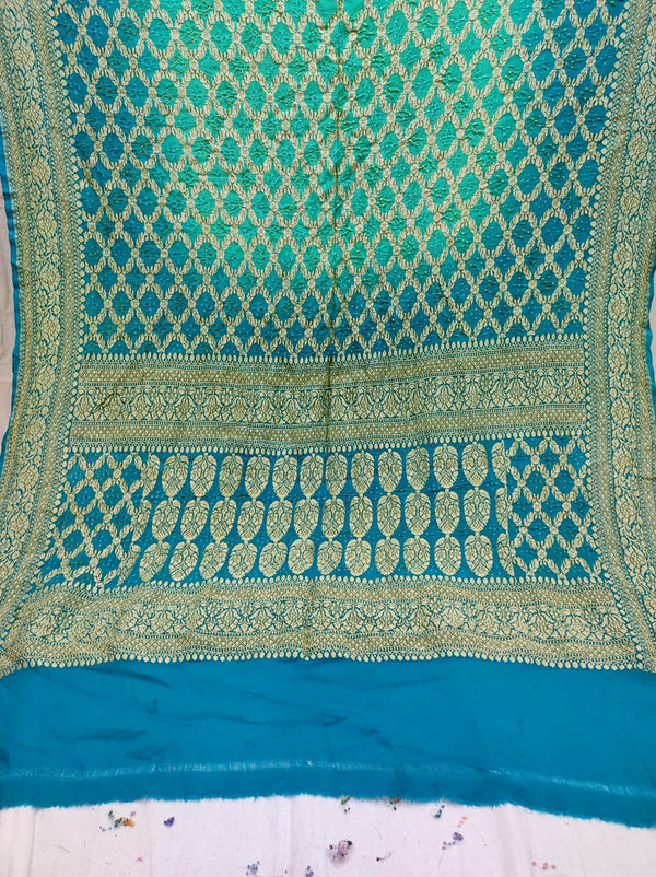 Pure Banarasi Handloom Khaddi Georgette Bandhani Dupatta