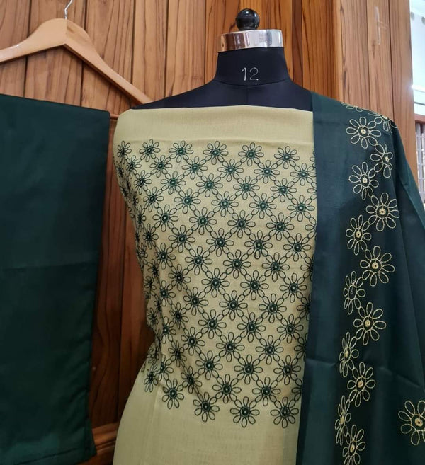 Pure Khaddi Cotton Embroidered Unstitched With Dupatta