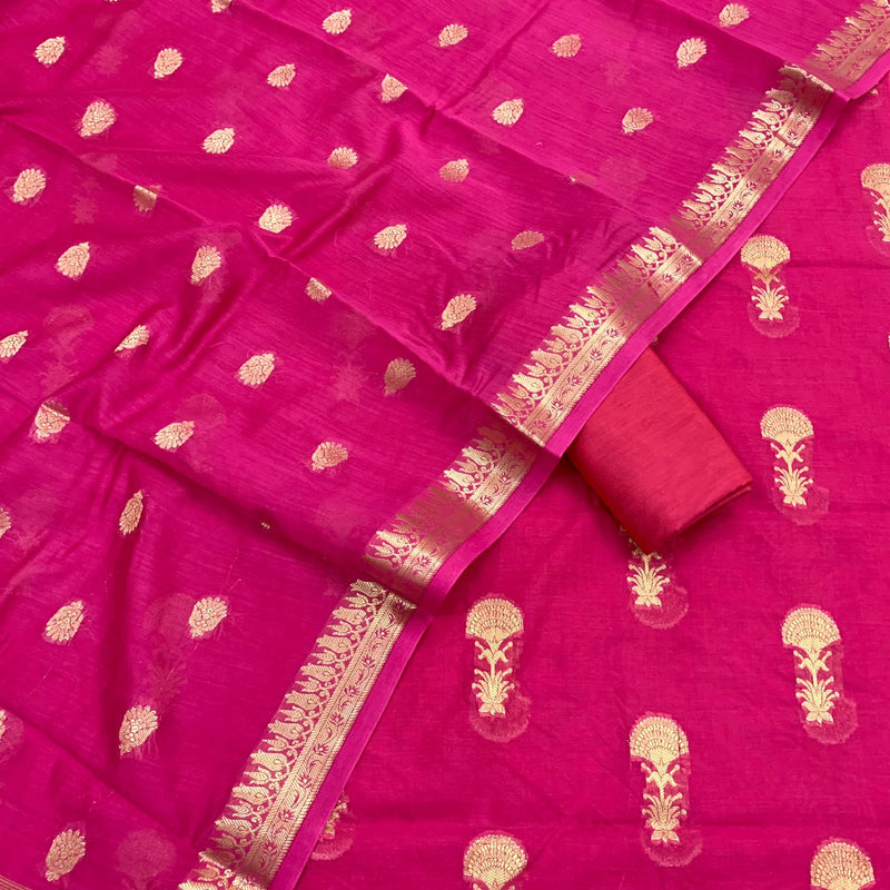 Pure Banarasi Chanderi Resham Mesriced suit with Dupatta.