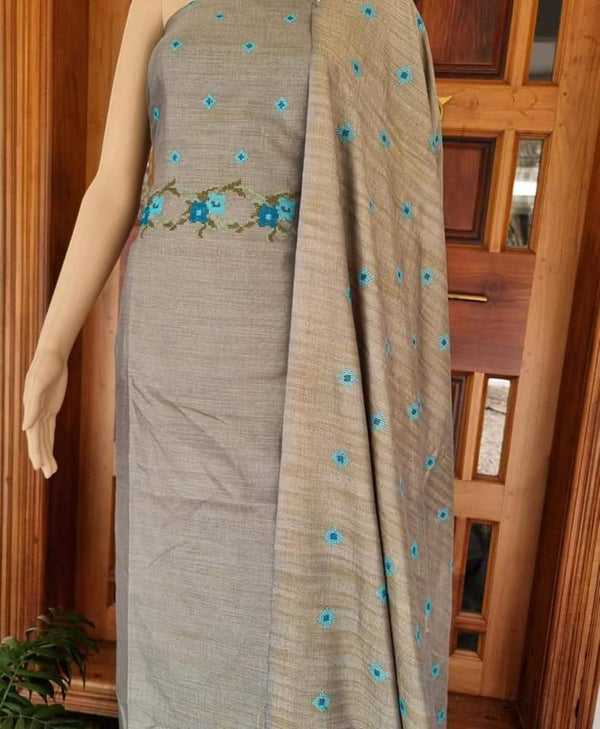 Pure Khaddi Cotton Embroidered Unstitched With Dupatta