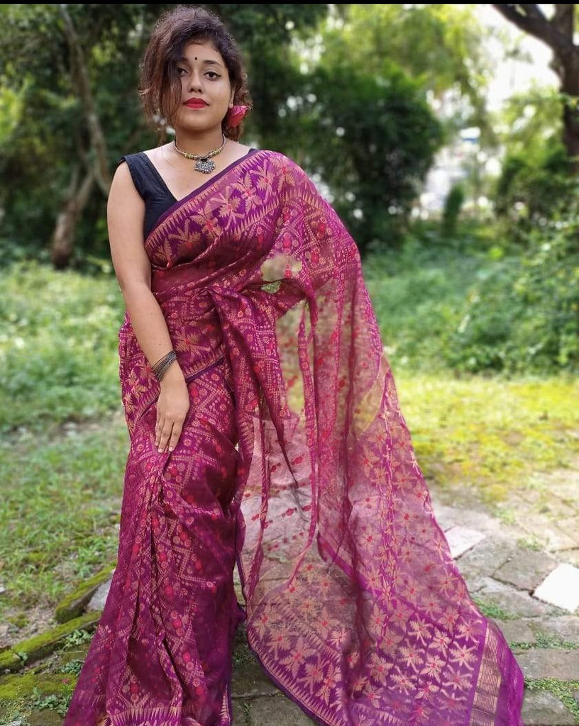 Buy Bong ButiQ Printed Chanderi Pure Cotton Casual Saree Without Blouse  Piece (Ball Sky) at Amazon.in