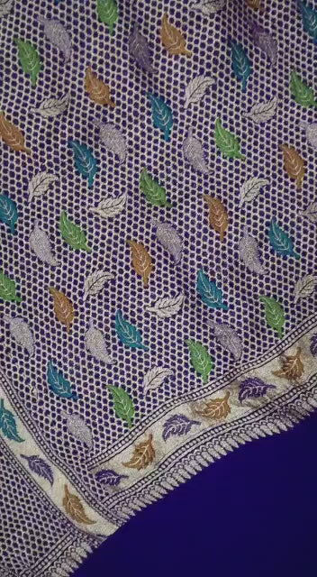 Pure Khaddi Georgette Multi Minakari with Rai Bandhani.