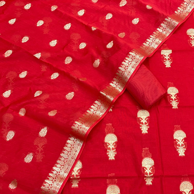 Pure Banarasi Chanderi Resham Mesriced suit with Dupatta