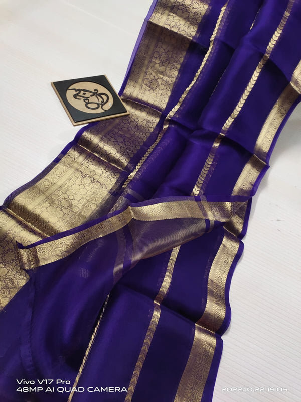 Semi Kora Organza Zari Stripe Silk Saree With Blouse