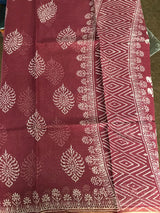 Pure Kota Doriya Hand Block Print saree with Blouse