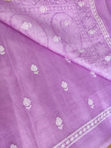 Pure Organza Silk Embroidery Buti Work Border Saree .