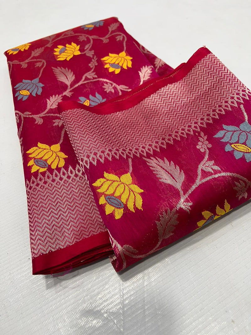 Pure Chanderi Handloom Silk by Silk Saree