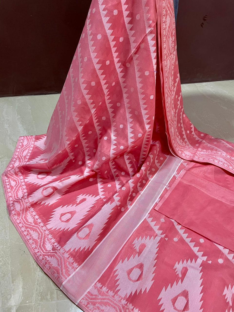 Pure Banarasi Cotton Silk Saree With Blouse  ( length- 6.3 meter )