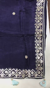 Pure Uppada Silk Gotta Patti Work Saree With Blouse.(6.3Metr)