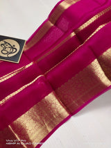 Semi Kora Organza Zari Stripe Silk Saree With Blouse