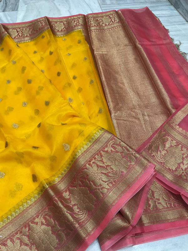 Banarasi Semi Kora Organza Silk Saree With Blouse