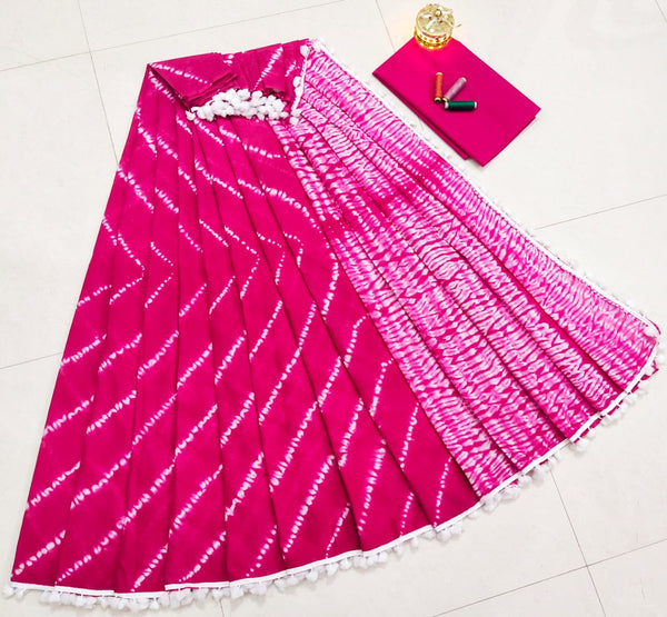 Pure Hand Block Cotton Sarees With Blouse